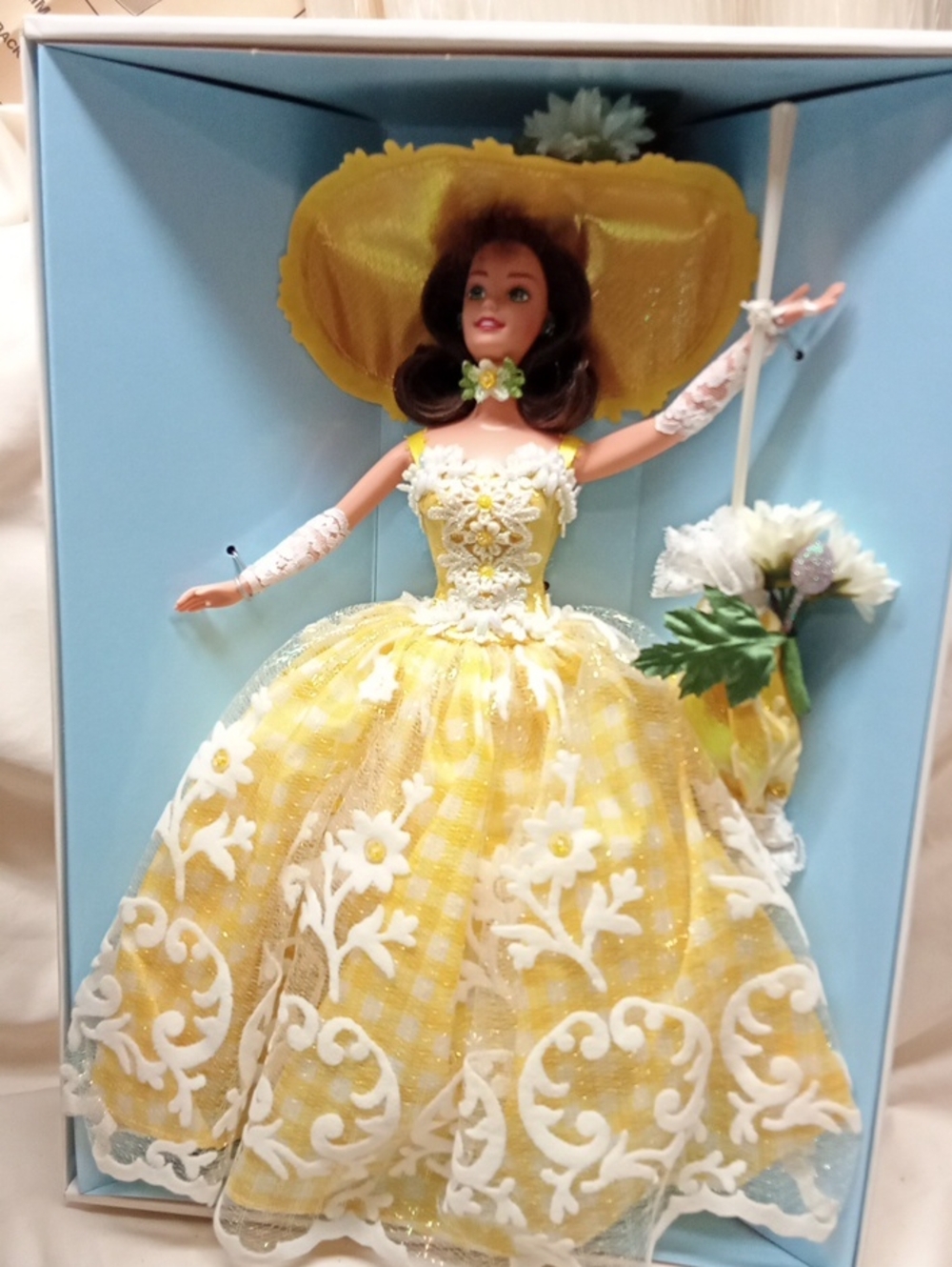 Barbie Yellow and White Summer Ball Gown Doll by Barbie